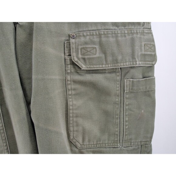 DULUTH TRADING Heavy Canvas Cargo Pants Mens 38x30 Work Utility Green - Picture 3 of 14